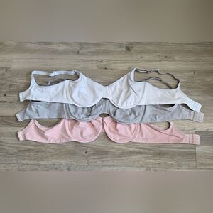 adidas Women's Bra Trio - White, Gray, Pink